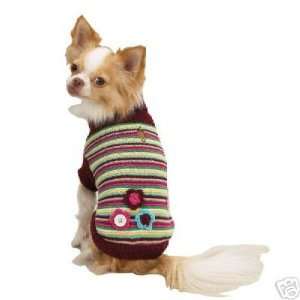  Zack & Zoey Pearl Knit COLORFUL Dog Sweater MEDIUM 