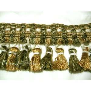  Conso Hand Tied Green & Gold Tassel Fringe Arts, Crafts 