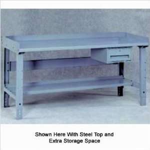 Tennsco WB 3 3XXXC Compressed Wood Top Workbench with Shelf & Rails 