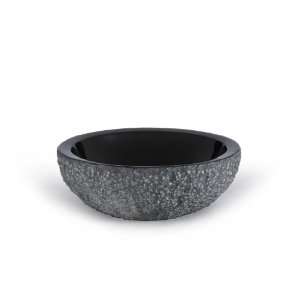  Xylem GRVE172CBKR Black 17 3/8 Round Black Granite Vessel 