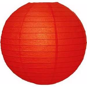    Red 24 Inch Large Paper Lantern (parallel ribbing)