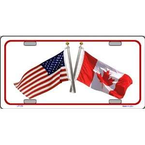  Usa/ Canada Flags License Plate 