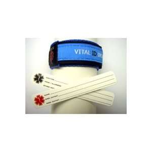    Vital Id Velcor Medical Id Band, Bracelet Blue Toys & Games