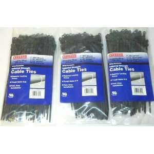   Pack Of 100 Pcs. 7 MH Black Heavy Duty Cable Ties   50 Lbs. Tensile