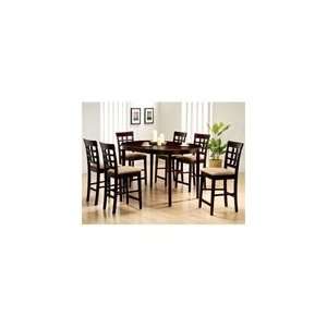  Rich Cappuccino 7 Piece Oval Counter Height Table Set with 