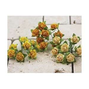  Prima Flowers Mini Roses 24/Pkg Yellow MR53 5469; 4 Items 