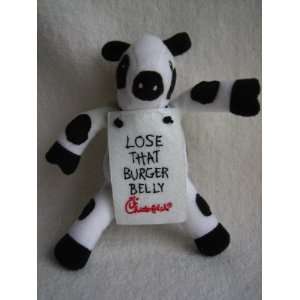  6 Chick Fil A Plush Cow Toy with placard Lose That Burger 