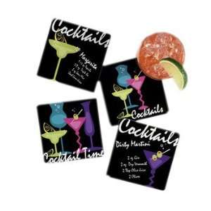  Black Cocktail Coasters for Bunko Night   1 Dozen