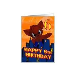  6th Birthday Spider Cat, sixth Birthday Card Card Toys 