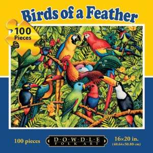  Dowdle Folk Art Birds of a Feather 100pc 16x20 Puzzles 