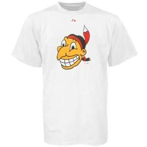  Majestic Cleveland Indians White Cooperstown T shirt 
