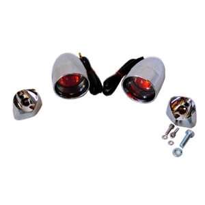 Chrome Deuce Style Smoked Lens and Amber 1156 Bulb Turn Signals with 