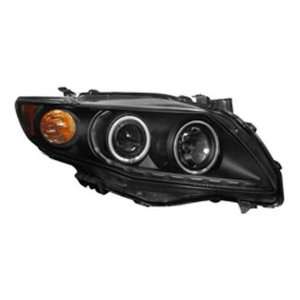  AnzoUSA 121310 Black Clear/Amber Projector Halo Headlight 