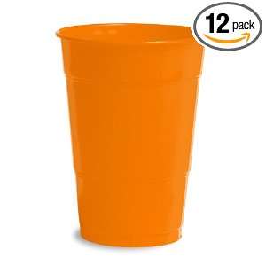 Creative Converting Premium 12 Ounce. Plastic Cups, Sunkissed Orange 