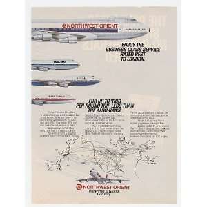  1985 Northwest Orient Business Class Service Print Ad 