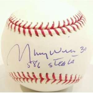  Signed Maury Wills Baseball   Basw586 Steals