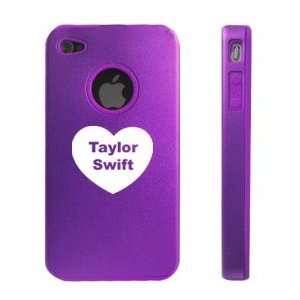Apple iPhone 4 4S 4G Purple D521 Aluminum & Silicone Case Heart Taylor 