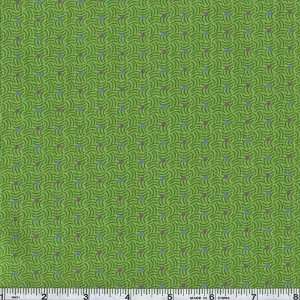  45 Wide Alpha Buddies Dots Green Fabric By The Yard 