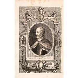  1721 Copper Engraving Portrait Ottavio Farnese Duke Parma 