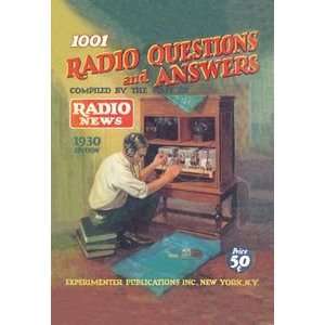1001 Radio Questions and Answers   12x18 Framed Print in Black Frame 