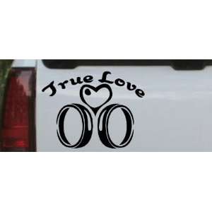 True Love Wedding Rings Heart Car Window Wall Laptop Decal Sticker 