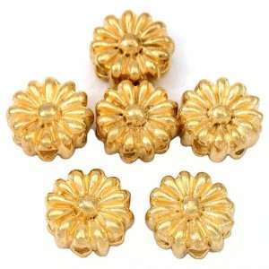  17g Flower Spacer Beads Gold Plated Round 11mm Approx 6 