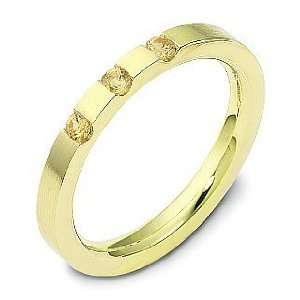 18 Karat Yellow Gold Stackable Sapphire Band Ring   5.75 Jewelry