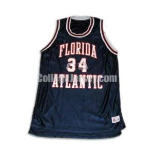  Navy No. 34 Game Used FAU Speedline Basketball Jersey 