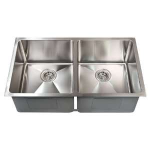 Optimum Stainless Steel 50/50 Double Well Undermount Sink   33 L x 19 