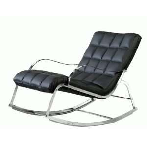  Chintaly Imports Camry Rocker Lounge Chair in Black 