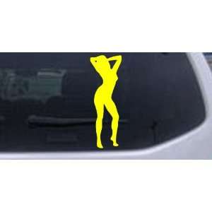 Sexy Girl Silhouettes Car Window Wall Laptop Decal Sticker    Yellow 