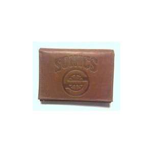  Sonics Brown Leather Trifold Wallet 