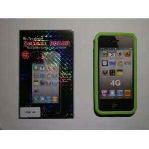  Iphone 4 TPU Bumper green + Screen Protector Everything 