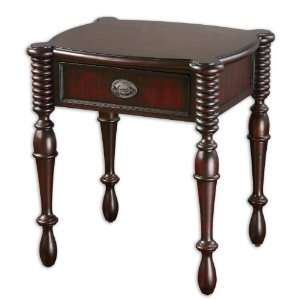 Uttermost 27 Harsha, Accent Table Isan Carved, Solid Poplar With 