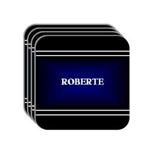 Personal Name Gift   ROBERTE Set of 4 Mini Mousepad Coasters (black 