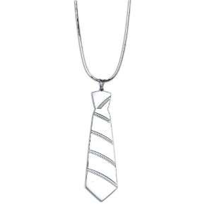  White Trash Charms Small Necktie Pendant Sterling Silver 