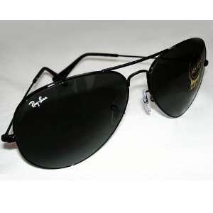 Designer 3025 Black/Black Mirrored Aviator Sunglasses 58mm 