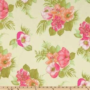  58 Wide Cotton Lawn Floral Lime/Olive/Fuchsia/Coral 