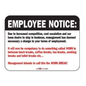   Revolution Sign Employee Notice (Pack of 5)