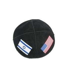  Kippah Flags Israel & USA Leather 