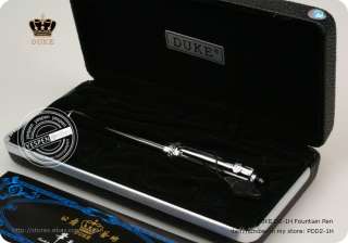 DUKE Fountain Pen Lacquered Black CT Weighty F Nib NEW  