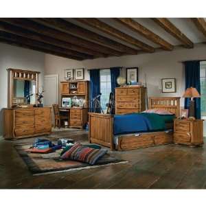 American Woodcrafters Timberline Panel Bedroom Set 7400 pnl br set