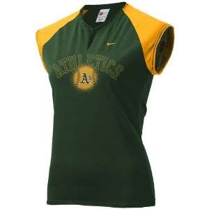   Athletics Green Ladies Favorite Raglan T shirt