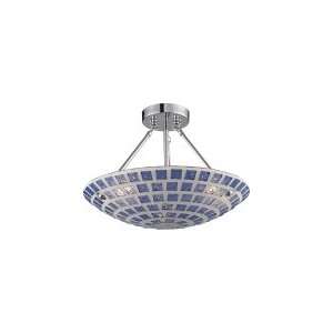  3 LIGHT SEMI FLUSH IN BLUE