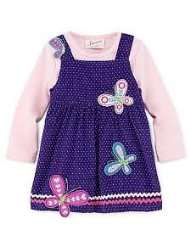   Soft Corduroy Embroidered Dress Jumper Purple and Pink 3T By Samara