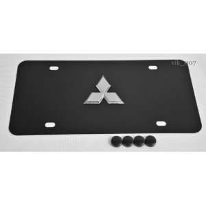  Mitsubishi 3D Logo on Black steel License Plate 