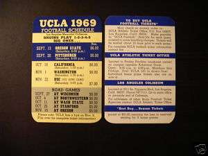 UCLA Bruins 1969 NCAA football pocket schedule  