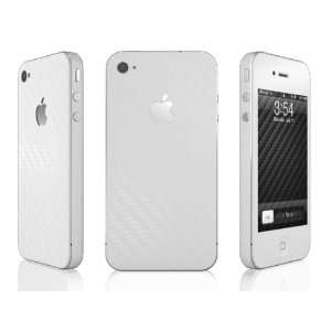    Apple Iphone 4 WHITE Full Carbon Fiber Wrap 