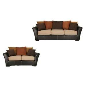  Allegra Two Tone Scatterback Sofa and Loveseat Furniture 