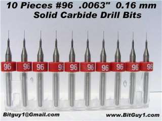 10 Pieces Solid Carbide Drill Bits_ #96 .0063 0.16mm  